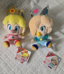 Super Mario All Star Collection Baby Peach & Rosalina 7″ Plush 2 Lot NWT