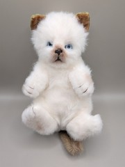 Real Soft Toys White & Grey Cat Kitten Plush 13” Made In England RARE