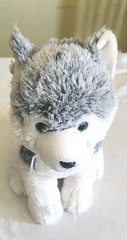 Husky Medium Stuffed Animal Plush Dog Toy Gray White Washable for Ages 3-7 Years