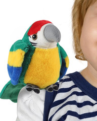 Magnetic Shoulder Plush Parrot, Bird Stuffed Animal Pirate Costume Accessories C