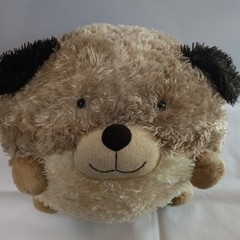 AMERICAN MILLS Large Round PUPPY Teddy Dog Plush Toy Tan Brown And Cream Color