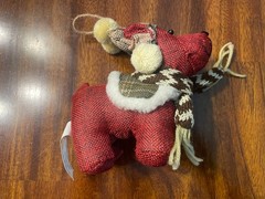 Mty International Red Plush Winter Dog W/Scarf Ornament Holiday 6″ Christmas