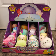 12 Piece Set: Squishville 12 Mini Squishmallows + 12 Vehicle Set in Display R3P2