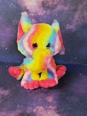 Tye-Dye Rainbow Elephant 10″ Plush Toy Very Soft Ages 3 and Up