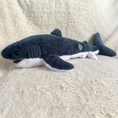 Petting Zoo Blue White Shark Ocean 21” Aquarium Stuffed Animal Toy