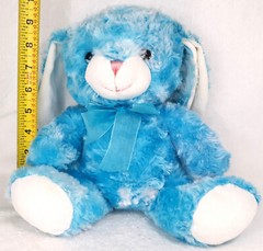 Goffa Bright Blue 10″ Plush Easter Bunny Rabbit, Floppy Ears, Curly Textured Fur