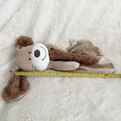 Baby Gear Tan Brown Puppy Dog Lovey 14″ Plush Security Blanket Hand Squeakers