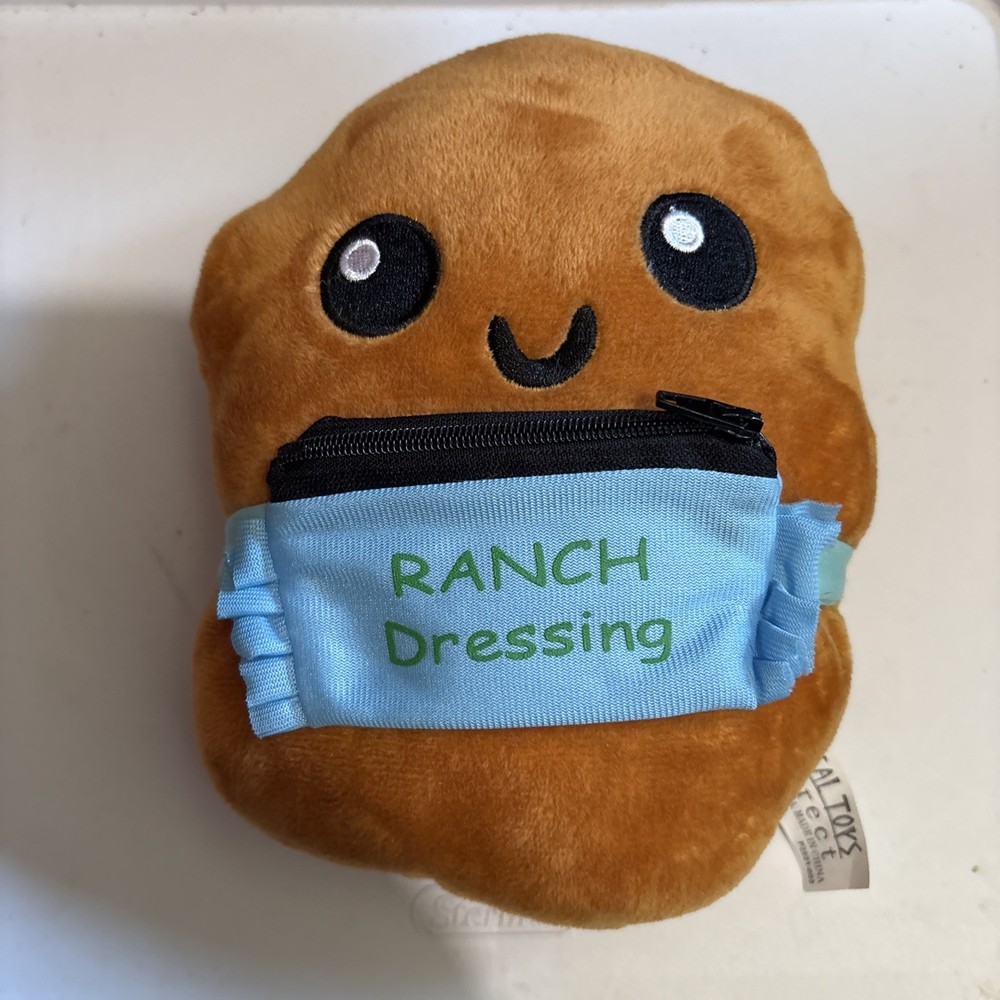 Chicken Nugget Ranch Dressing Fanny Pack 7” H 6″W 3″D Stuffed Plush Food Toy