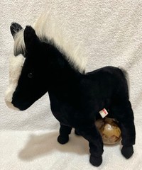 RARE Vintage 1989 Douglas Cuddle Toys Black & White Horse 14″ Plush Pony
