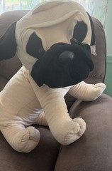 Stuffed Pug Large 28” Toy Factory Dog Plush Floppy Super Cute Clean Beige Black