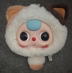 Cat Plush Zipper Pouch Bag, Small 6-14 in, White Brown Orange Pink Blue