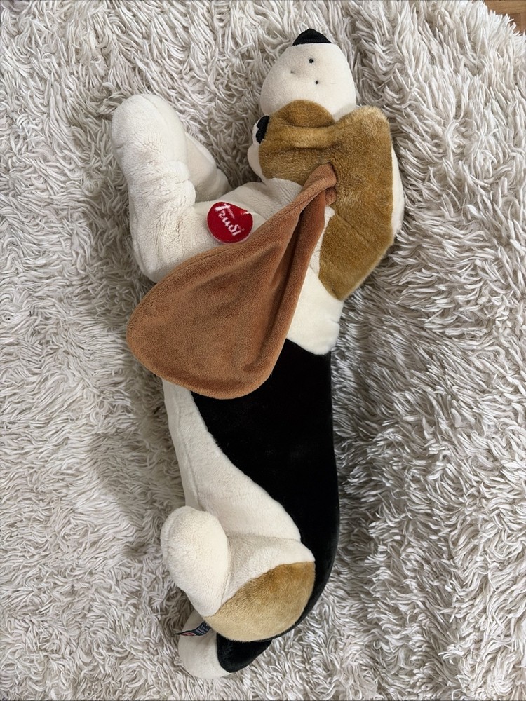 Trudi Italy Realistic Large Bassett Hound Dog Plush Vintage 32”