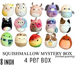 Authentic Squishmallows Mystery Box – 4 Pack Bundle – 8”- No Dupes!