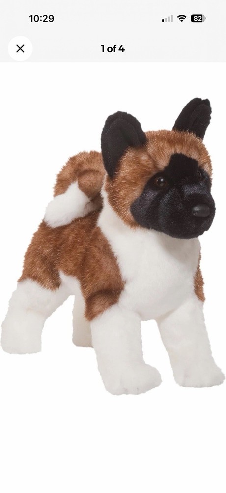Douglas Kita Akita Dog Plush Toy Stuffed Animal 15” Puppy Pup Black Brown White