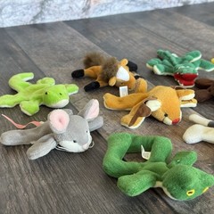 Lot of 11 Magnetic Plush Animals Horse Cat Duck Gator Mouse Small Stuffed Toys