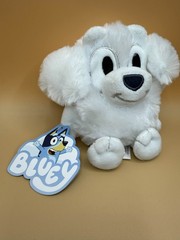 Moose Toys Bluey Friends Plush Lila Stuffed Toy 7″ White Dog New With Tags