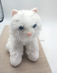 6″ Aurora World Flopsie Precious White Kitty Persian Kitten Cat Blue Eyes