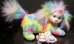 Tie Dye Colorful Puppy Surprise Mom & 2 Babies / Puppies 2016 Just Play 14″