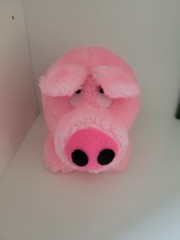Vintage Pink Pig Plush Stuffed Animal Hard Plastic Eyes Felt Nose 5.5″
