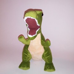 Set of 2 Dinosaur Plush Stuffed Animal Brown Green Kids Toys Pretend Play