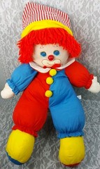 Amtoy Circus Clown Plush Doll Big Red Blue Yellow 31″ Stuffed 1985 Vintage 80s
