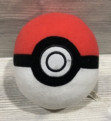 Tomy Pokemon Poke Ball Plush Red White Black Stuffed Toy 6”