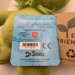 Dr Seuss Grinch Plush Doll 8” Green Stuffed Toy NEW With Tags Christmas Gift