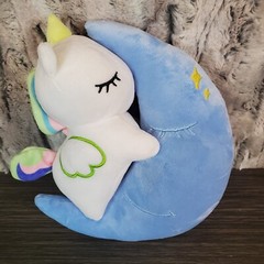 Unicorn Blue Moon Plush Stuffed Animal Toy 9″ Soft Pillow