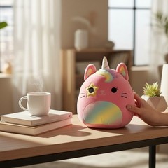 Squishmallows Plush Caticorn 8in Pink Very Good 1pc Rainbow Star Eye 2024