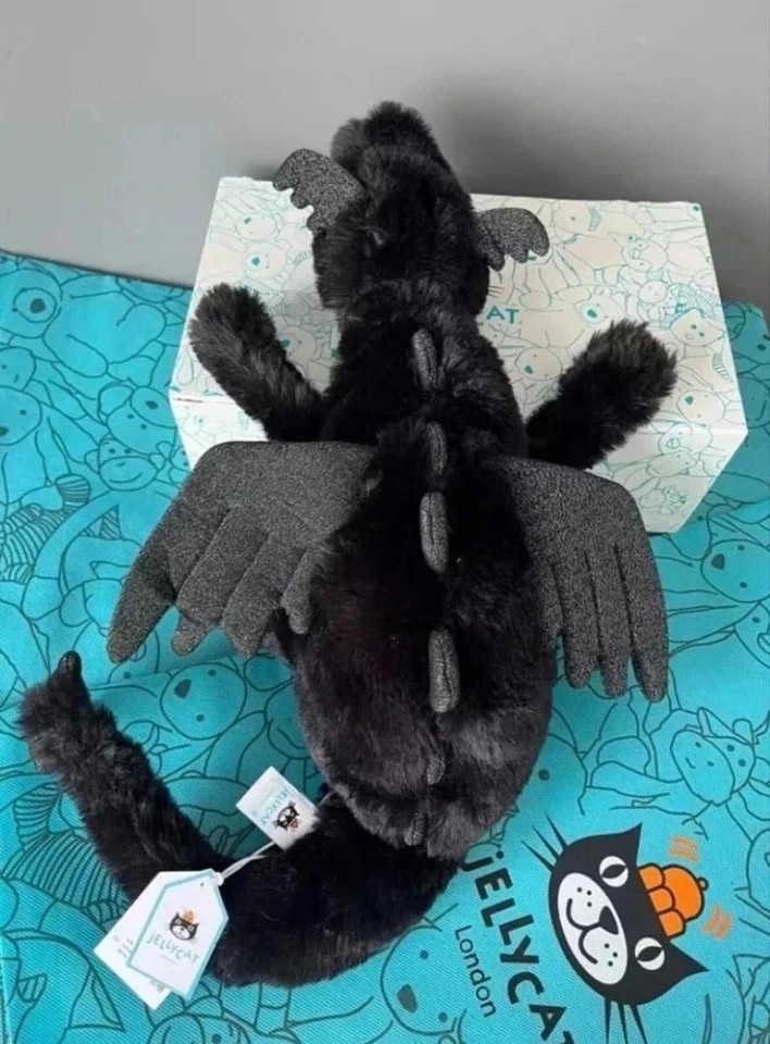 Jellycat Onyx Black Sky Dragon Huge 50CM Plush – BNWT w/ Dust Bag & Gift Tags