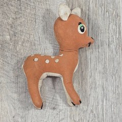 Antique Plush Deer Stuffed Animal Fabric – Very Old
