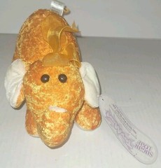 ACMI Toy Mart Sugar Loaf Elephant Plush Orange Tags Stuffed Animal Plush Toy Vtg