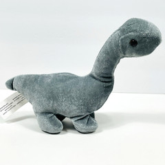 Greenbrier International gray plush Brontosaurus dinosaur 7″ tall