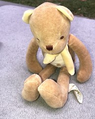 “My Natural” Plush Teddy Bear 2008 Lovey Stuffed Animal w/ Yellow Scarf 12″