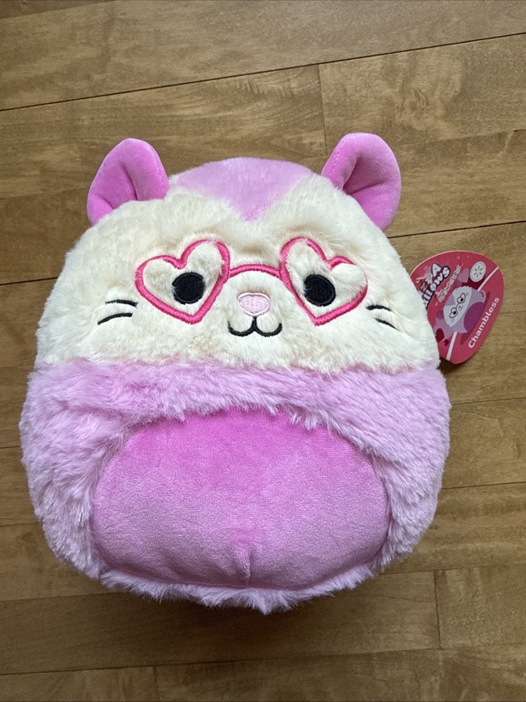 Squishmallows FuzzAMallow Official Chambless the Pink Opossum 8″ New With Tags