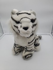 Vintage Ravensden Rushden Sitting White Tiger Soft Plush Stuffed Animal Toy