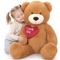 Big Teddy Bear with I Love You Red Heart, 36″ Cuddly Large Teddy Bear Gift fo…