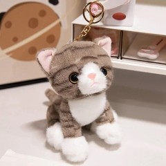 Cat Brown 6 Inch Stuffed Animal Plush Dolls Keychains Pendants Lanyards Keyrings