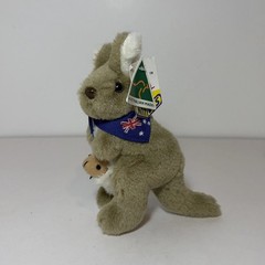 Oz Natives Plush Kangaroo & Joey 7” With Tags Made In Australia
