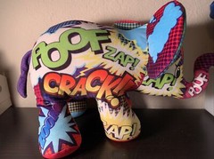 2023 Pop Art Soft *WHAM* Comic Book Print Elephant 16″ Rare Amazing Color