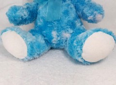 Goffa Bright Blue 10″ Plush Easter Bunny Rabbit, Floppy Ears, Curly Textured Fur
