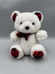 Vintage 1986 Princess Soft Toys White Teddy Mac Bear 8” Stuffed Animal