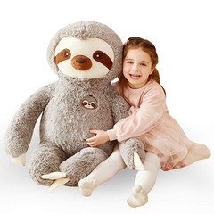 Large Sloth Stuffed Animal Plush Bradypode Toy for Children (Gray, 30 inches)