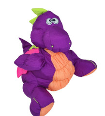 VINTAGE 1992 TRENDMASTERS PURPLE + ORANGE NYLON DRAGON STUFFED ANIMAL PLUSH TOY
