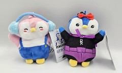 Lot Of 2 New Pudgy Penguins 5″ Clip On Keychain Backpack Plush Set Penguin