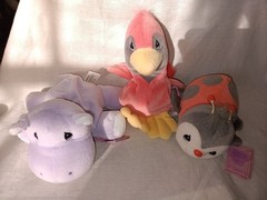Precious Moments – Tender Tales Plush Lot Of 3 – Ladybug, Hippo, Bird – 1998