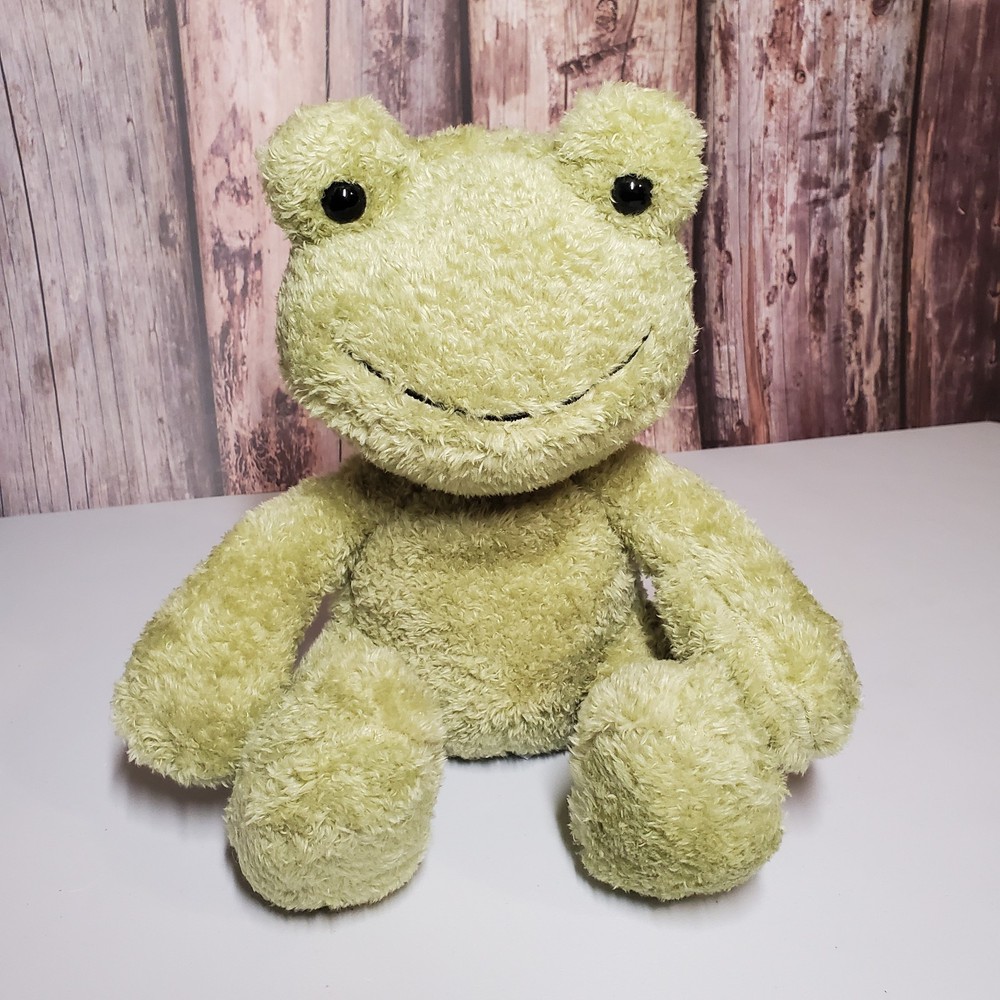 Apricot Lamb Toys Plush Velvet Green Frog Stuffed Animal VERY Soft Cuddly 9″