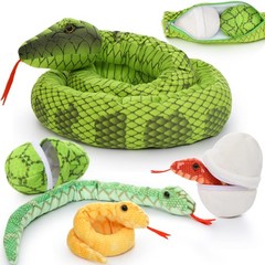 Giant Snake Stuffed Animal with 3 Cute Babies & 2 Eggs,80 Inches Long Snake P…