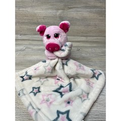 Little Beginnings Plush Pink Pig Security Blanket Baby Lovey Stars Stuffed Toy
