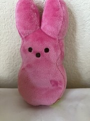 Peeps Yellow Chick 2014 And Pink Bunny 2005 + 2015 Plush 3 PC Lot Preowned 6”
